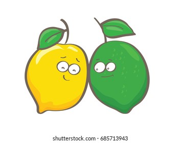 lemon fruit cartoon vector