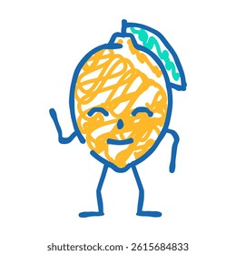 lemon fruit character doodle icon sketch vector. lemon fruit character sign. isolated symbol illustration