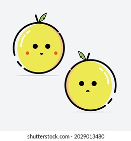 lemon fruit character flat design  vector illustration eps 10