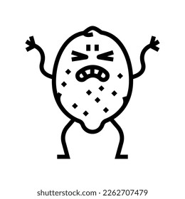 lemon fruit character line icon vector. lemon fruit character sign. isolated contour symbol black illustration