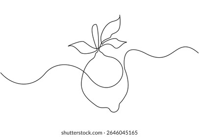 Fruta de limão desenho contínuo uma linha design minimalismo, amarelo limão desenho contínuo uma linha conjunto isolado, de limão limão fresco verão fruta vetor ilustração.