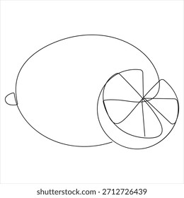 Fruta de limão contínua oneline desenho vetor ilustração