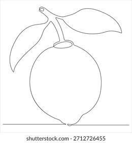 Lemon fruit continuous oneline drawing vector illustration