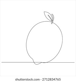 Ilustración vectorial de dibujo en línea continua de fruta de limón