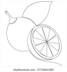 Fruta de limão contínua oneline desenho vetor ilustração