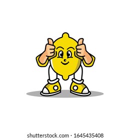 lemon fruit design mascot vector template