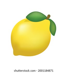 Lemon Fruit Emoji Vector Design. Art Illustration Agriculture Food Farm Product. Lemon isolated on white background.