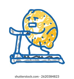 lemon fruit fitness character doodle icon sketch vector. lemon fruit fitness character sign. isolated symbol illustration
