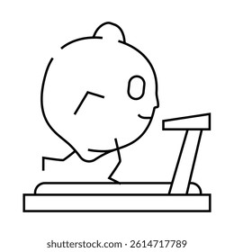 lemon fruit fitness character line icon vector. lemon fruit fitness character sign. isolated contour symbol black illustration