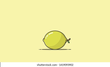 Lemon Fruit Flat Design Vector Illustration