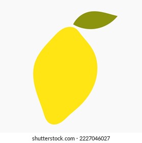 Lemon fruit flat icon. Vector illustration.