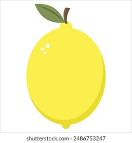 Lemon Fruit in Flat Illustration Isolated on White Background