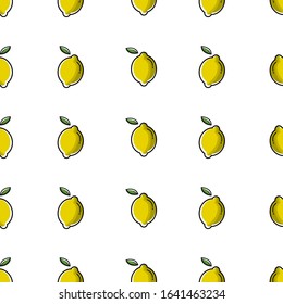 Lemon fruit flat with leaves vector background seamless pattern. Scalable and editable. Vector pattern for textile, print, fabric, backdrop, wallpaper, background.