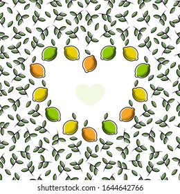 Lemon fruit flat with leaves vector background seamless pattern. Scalable and editable. Vector pattern for textile, print, fabric, backdrop, wallpaper, background.