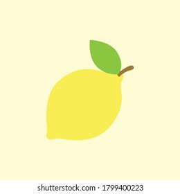 Lemon Fruit Flat Vector Icon 