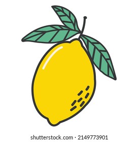 Lemon Fruit fresh Vector illustration icon