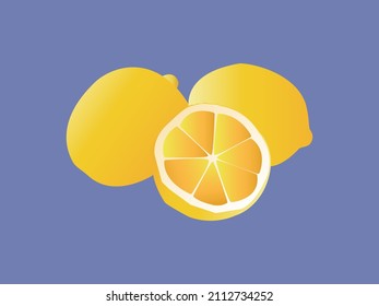 lemon fruit gradient illustration flat design