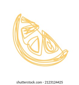 Lemon fruit. Hand drawn vector illustration. Pen or marker doodle sketch