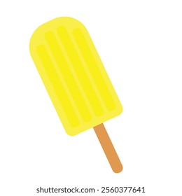 lemon fruit ice. popsicle on a stick vector illustration