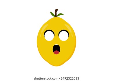 Lemon fruit icon emoji vector illustration. Illustration Lemon isolated on white backgrounds