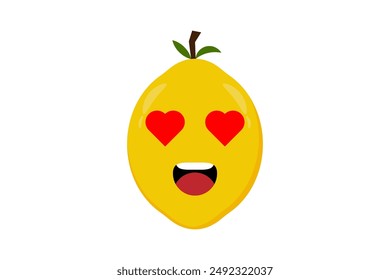Lemon fruit icon emoji vector illustration. Illustration Lemon isolated on white backgrounds