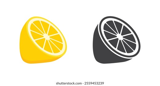 Lemon fruit icon in flat style. Organic fruits vector illustration on isolated background. Vitamin C food sign business concept.