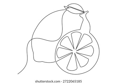 Icono de fruta de limón simple esquema de una sola línea ilustración de arte aislado