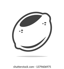 Lemon fruit icon vector isolated