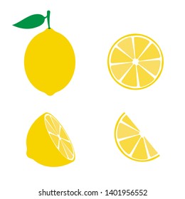 Lemon fruit icons symbols set