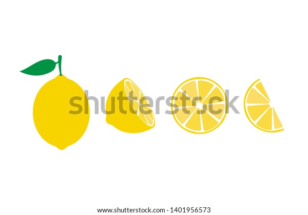 Lemon Fruit Icons Symbols Set Stock Vector Royalty Free 1401956573 Shutterstock 0925