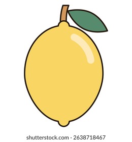 LEMON fruit illustration icon simple vector symbol drawing cute outline doodle logo botanical vibrant clipart element sticker object