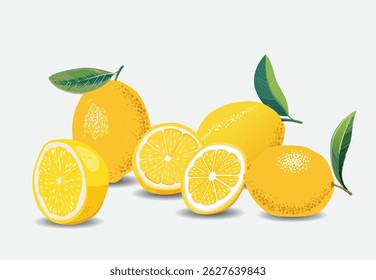 Lemon fruit illustration isolated EPS Vector