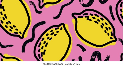 Ilustración de fruta de limón sin patrón