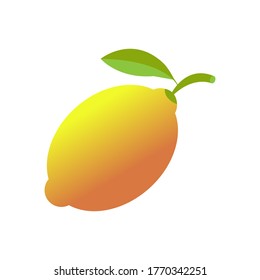 Lemon fruit illustration vector design with fresh color gradient