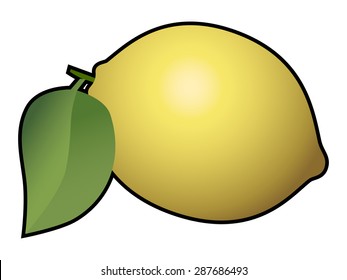 Lemon fruit isolated on white background