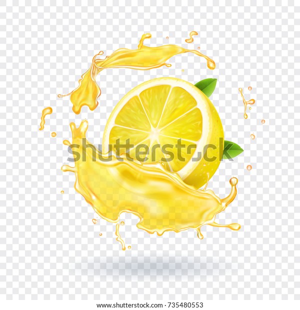 Lemon fruit juice splash\
realistic
