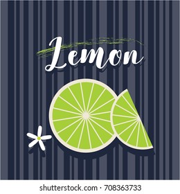 Lemon fruit. Layout design of greeting card, cover, banner, poster. Vector illustration.