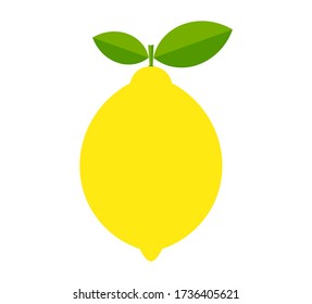 Lemon fruit with leaf icon. Vector illustration.