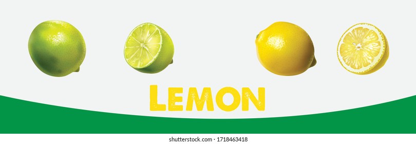 Fruta de limón con hoja aislada en fondo blanco. Piso plano. El concepto de comida.  