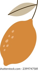Zitronenfrucht mit Leaf-Vektorgrafik