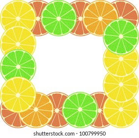 Lemon fruit, lime fruit, orange fruit. colorful citrus fruit background