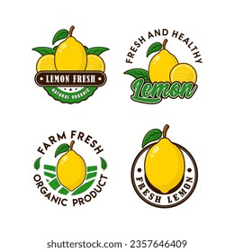 Colección de diseño de logotipo de fruta de limón para productos de etiqueta, logotipo de tienda, sello, banner y más