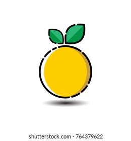 lemon fruit logo design concept template