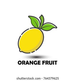 lemon fruit logo design concept template