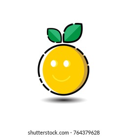 lemon fruit logo design concept template
