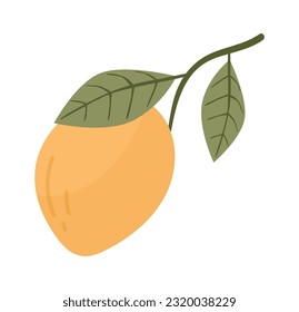 Fruta De Limón En La Ilustración Del Vector De Rama