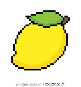 Icono del arte del pixel de la fruta del limón