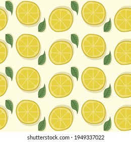 lemon fruit seamless pattern background vector