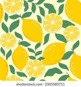 illustration à motif harmonieux de fruits au citron