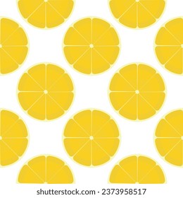 lemon fruit seamless pattern on white background